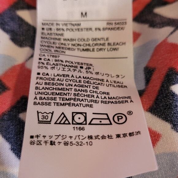 Banana Republic Geometric Bodycon Dress Medium Artwear Classic Stretch Vneck - Picture 7 of 11